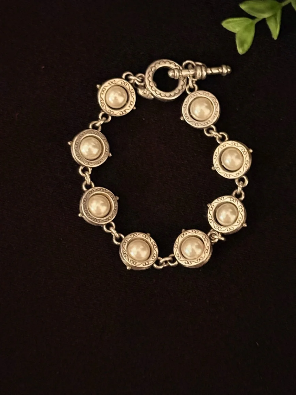 Brighton‎ Silver-Tone Pearl Station Bracelet